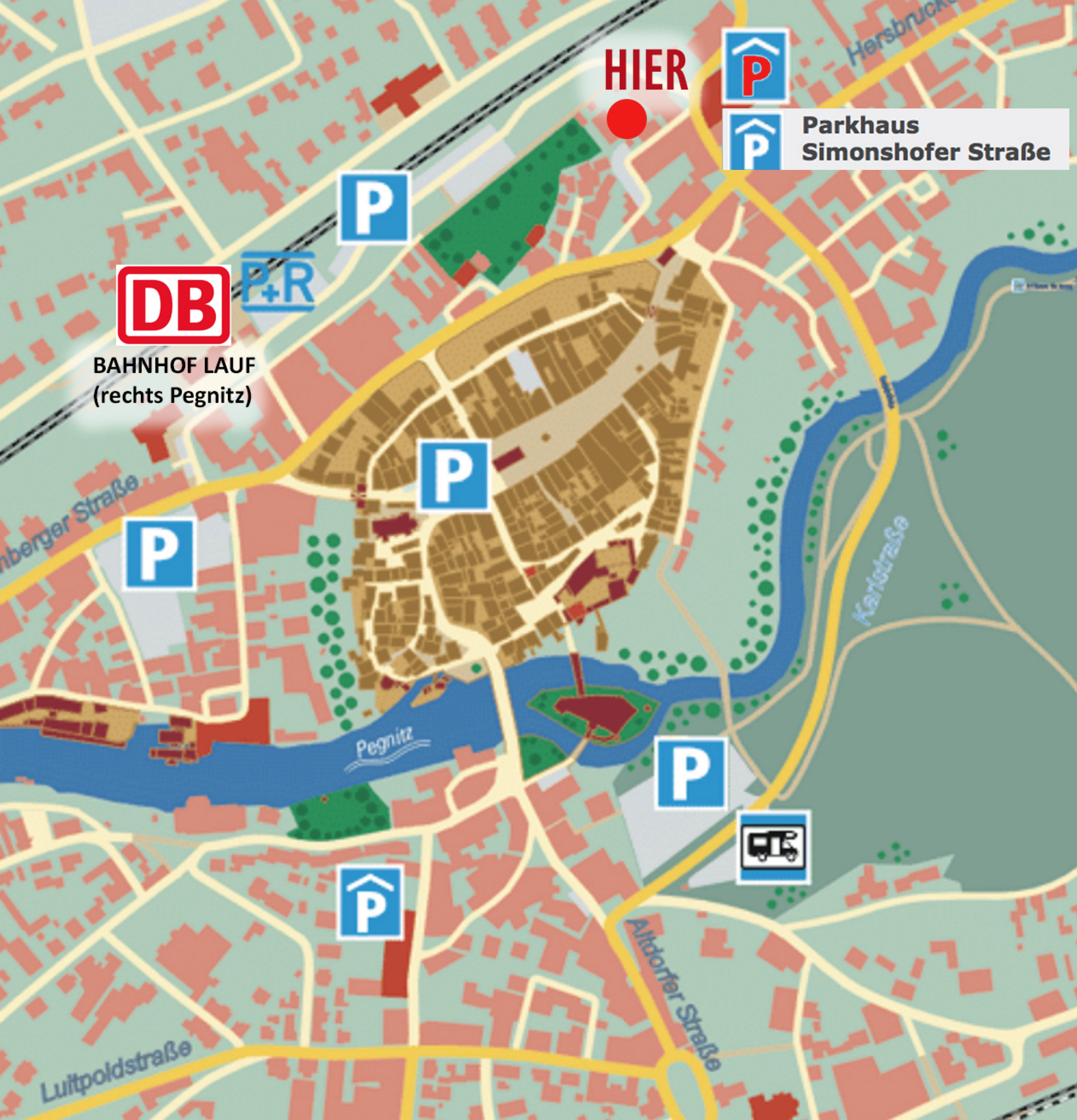 Anfahrtskarte Praxis MyFlux Lauf